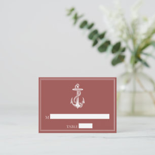 Terracotta Nautical Anchor Wedding Place Cards