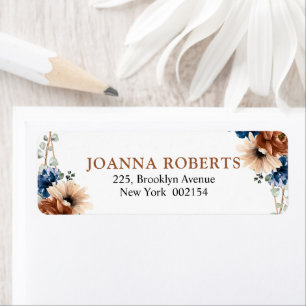 Terracotta Navy Blue Greenery Geometric Wedding