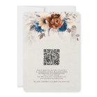 Terracotta Navy Blue Pampas Grass QR Code Wedding