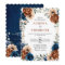 Terracotta Navy Greenery Geometric Wedding QR Code