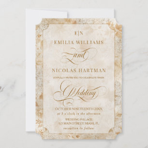 Terracotta Neutral Fall Wedding Invitation