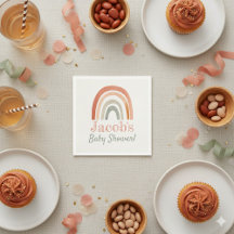 Terracotta neutral rainbow baby shower