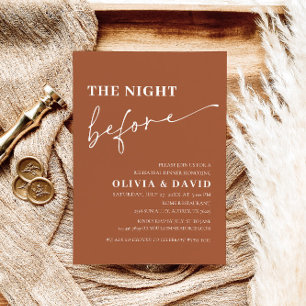 Terracotta Night Before Rehearsal Dinner Invite