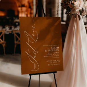 Terracotta Nothing Fancy Just Love Wedding Welcome Poster