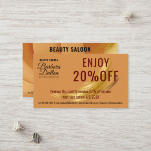 Terracotta Ochre Beige Gold. Business Accessories  Discount Card