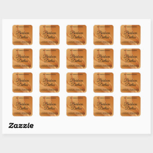 Terracotta Ochre Beige Gold Square Sticker