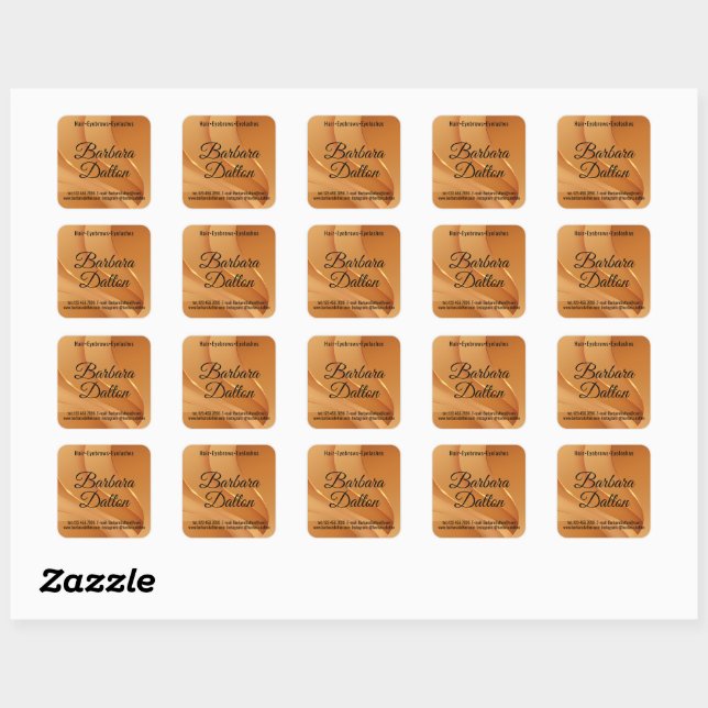 Terracotta Ochre Beige Gold Square Sticker (Sheet)