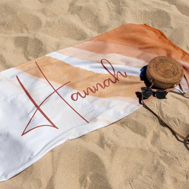 Terracotta | Ombre Beach Sand Monogram Towel (Creator Uploaded)
