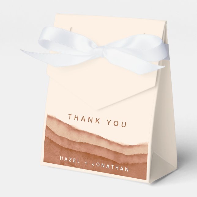 Terracotta Ombre Boho Favour Box (Front Side)