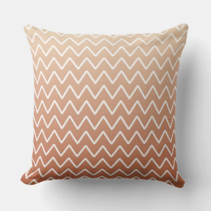 Terracotta Ombre Chevron Throw Pillow