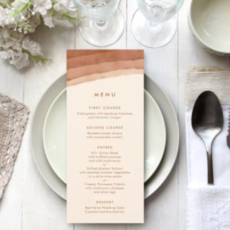 Terracotta Ombre | Minimalist Boho Wedding Menu