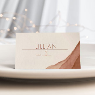 Terracotta Ombre | Minimalist Boho Wedding Place  Place Card