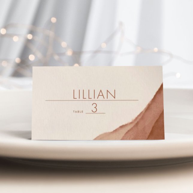 Terracotta Ombre | Minimalist Boho Wedding Place  Place Card (Creator Uploaded)
