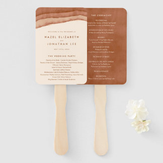 Terracotta Ombre | Minimalist Boho Wedding Program Hand Fan