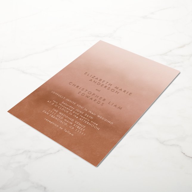 Terracotta Ombre Minimalist Boho Wedding Rose Gold (Rotated)