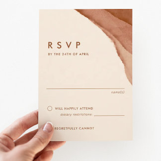 Terracotta Ombre | Minimalist Boho Wedding RSVP Card