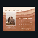Terracotta Ombre | Save the Date RSVP Calendar Pos Postcard<br><div class="desc">Soft terracotta watercolor wedding save the date cards with calendar,  part of our dip-dyed modern watercolor wedding stationery collection. Featuring shades of neutral eccru to rust to burnt orange,  reminiscent of clay deserts,  applied in painterly strokes of rich watercolor wash,  matched with minimalist text.</div>