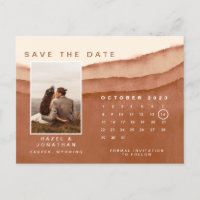 Terracotta Ombre | Save the Date RSVP Calendar Pos