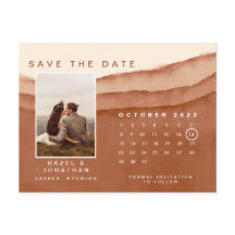 Terracotta Ombre | Save the Date RSVP Calendar Pos
