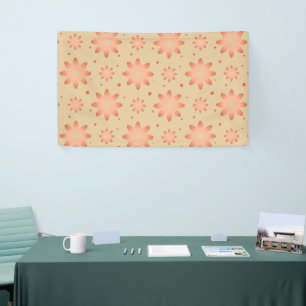 Terracotta orange and sand beige delicate daisy banner