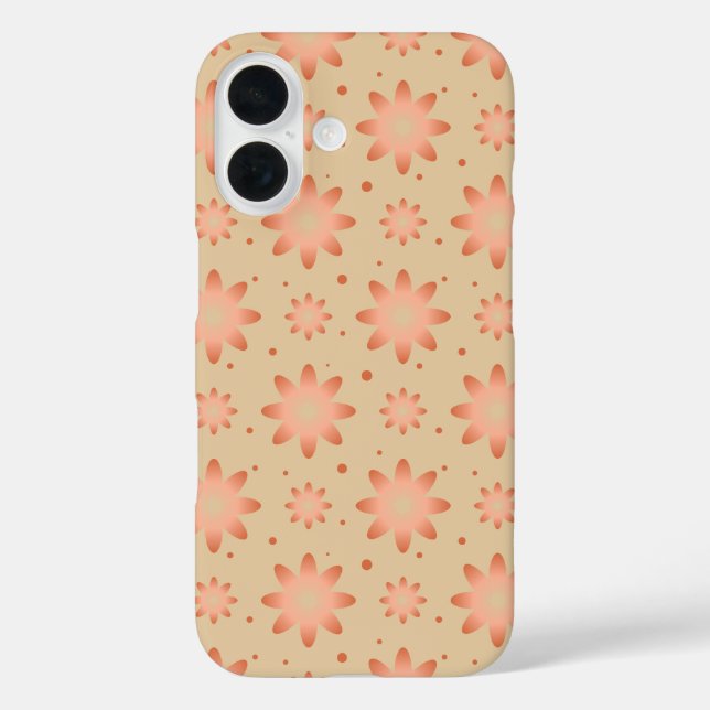 Terracotta orange and sand beige delicate daisy Case-Mate iPhone case (Back)