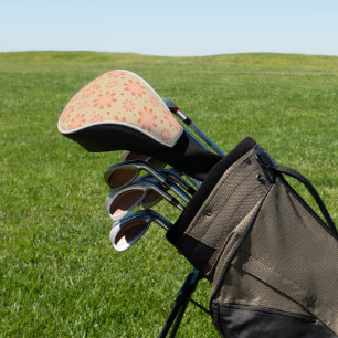 Terracotta orange and sand beige delicate daisy golf head cover
