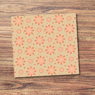 Terracotta orange and sand beige delicate daisy post-it notes