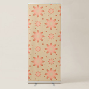 Terracotta orange and sand beige delicate daisy retractable banner