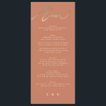 Terracotta Orange Elegant Boho Gold Wedding Menu<br><div class="desc">part of a collection
*not real foil</div>