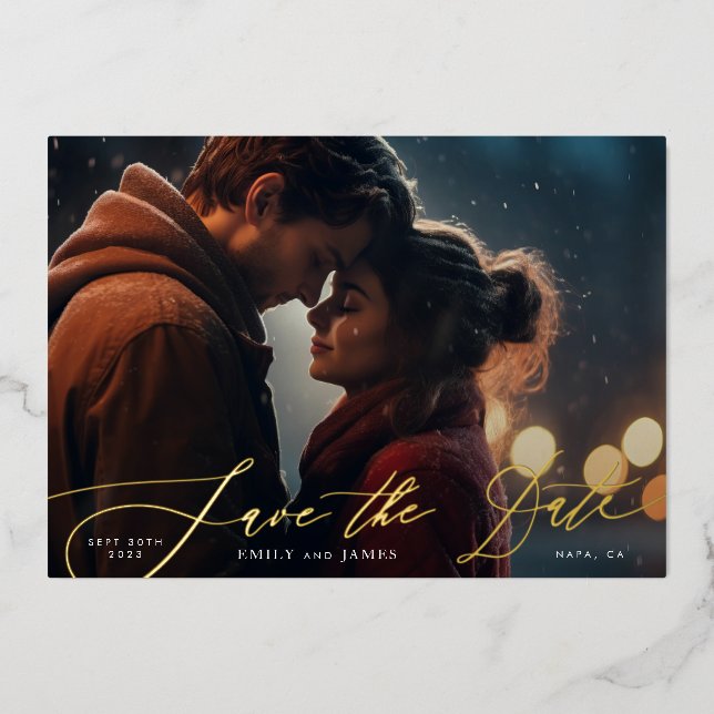 Terracotta Orange Elegant Boho Gold Wedding Photo (Front)