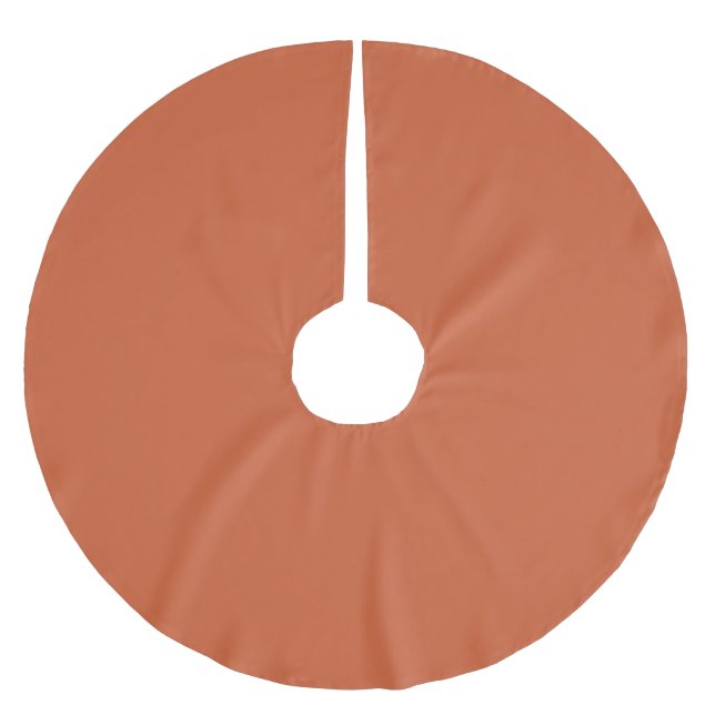 Terracotta Orange Solid Colour Warm & Earthy Desig Brushed Polyester Tree Skirt (Front)
