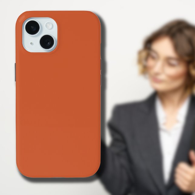 Terracotta Orange Solid Colour Warm & Earthy Desig Case-Mate iPhone Case (Creator Uploaded)