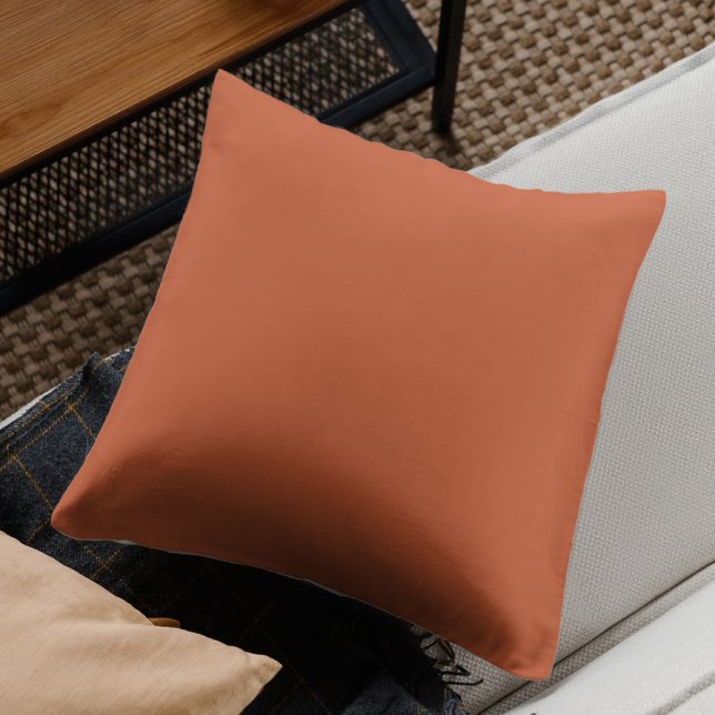 Terracotta Orange Solid Colour Warm & Earthy Desig Cushion (Creator Uploaded)
