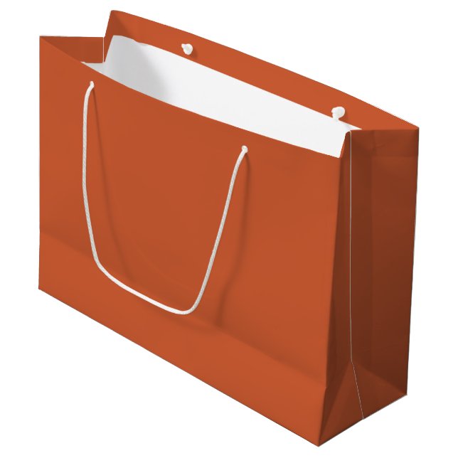 Terracotta Orange Solid Colour Warm & Earthy Desig Large Gift Bag (Front Angled)