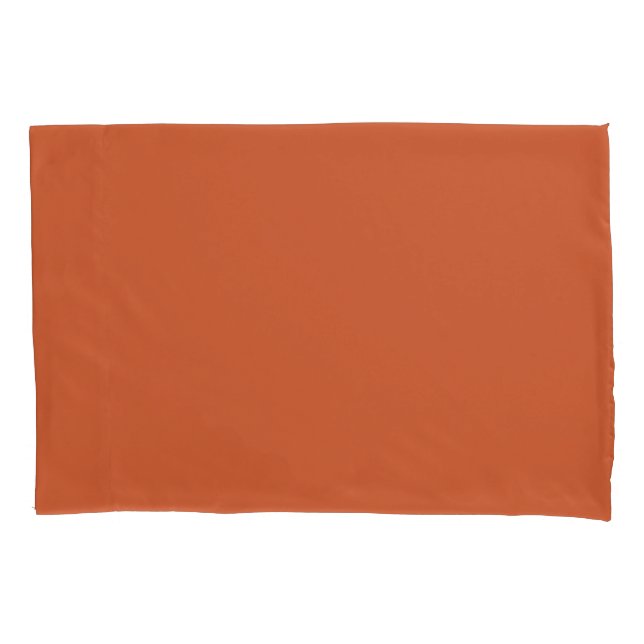 Terracotta Orange Solid Colour Warm & Earthy Desig Pillowcase (Front)