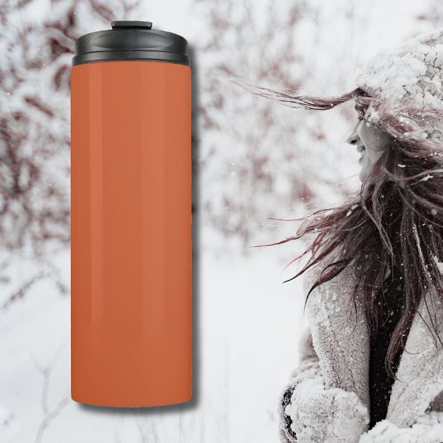 Terracotta Orange Solid Colour Warm & Earthy Desig Thermal Tumbler (Creator Uploaded)