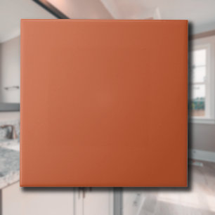 Terracotta Orange Solid Colour Warm & Earthy Desig Tile