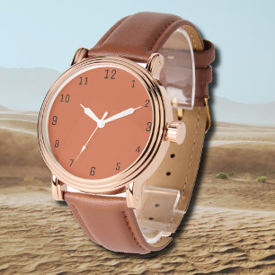 Terracotta Orange Solid Colour Warm & Earthy Desig Watch
