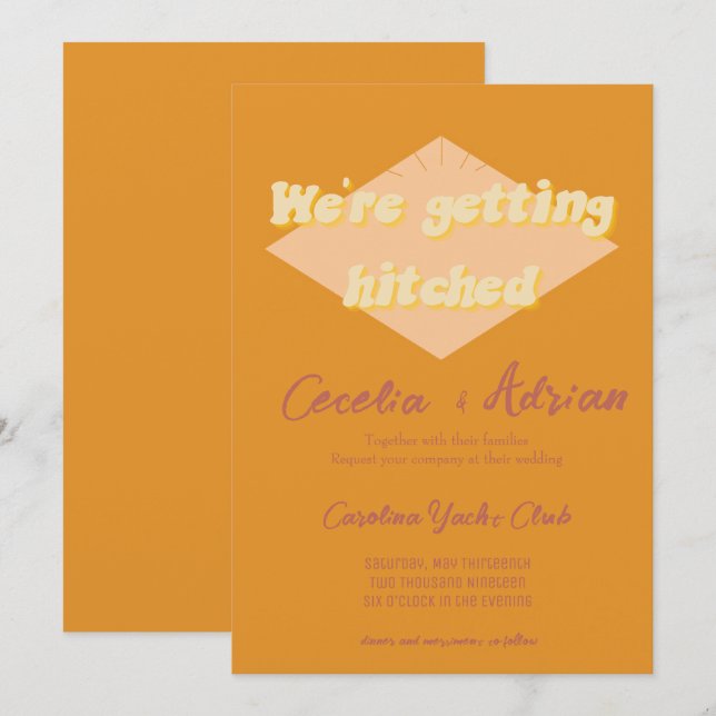 Terracotta Orange Wedding Invitation (Front/Back)