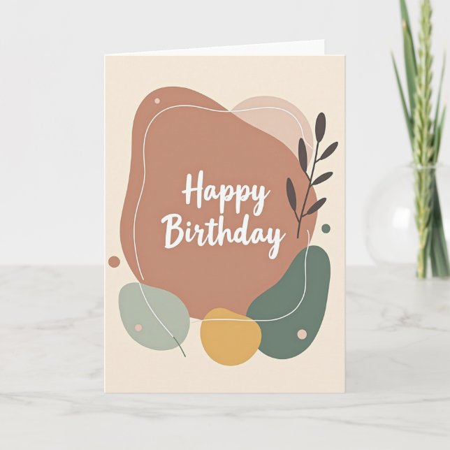 Terracotta Organic Birthday Card (Front)