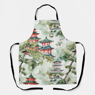 Terracotta Pagoda Architectural Botanical Apron