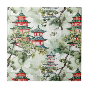 Terracotta Pagoda Architectural Botanical Tile