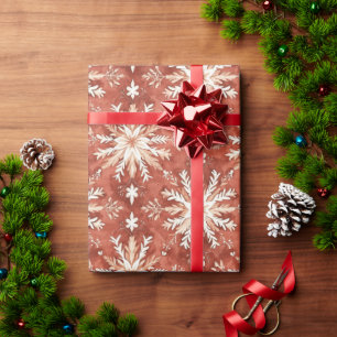 Terracotta Painted Snowflake Holiday Christmas Wrapping Paper
