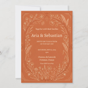 Terracotta Paisley Wedding Invitation