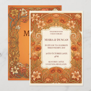 Terracotta Paisley Wedding Invitation