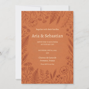 Terracotta Paisley Wedding Invitation
