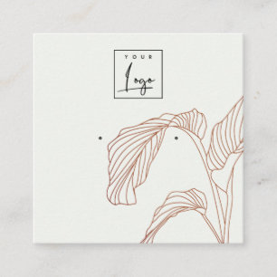 Terracotta Palm Leaves Sketch Earring Display Square Business Card