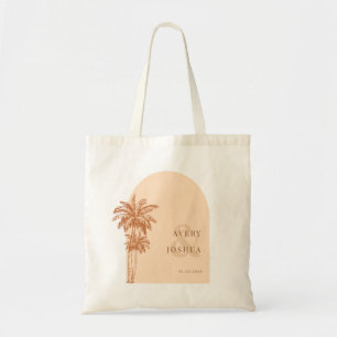 Terracotta Palm Trees Ampersand Boho Wedding Favou Tote Bag