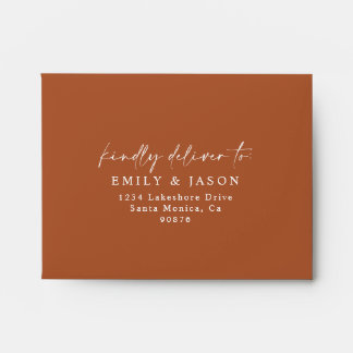 Terracotta Pampas Boho Return RSVP Envelope