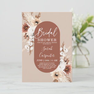Terracotta Pampas Bridal Shower Invitation